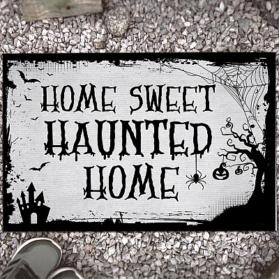 Home Sweet Haunted Home Hocus Pocus Decorative Halloween Doormat - Outdoor Indoor Doormat