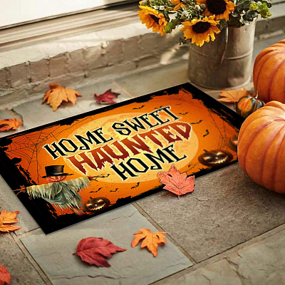 Home Sweet Haunted Home Hocus Pocus Outdoor Indoor Doormat - Decorative Halloween Doormat