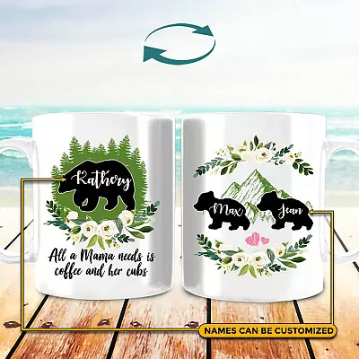 Personalized All A Mama Needs Is Coffee And Her Cubs Ceramic Coffee Mug - Gift Ideas For Mom
