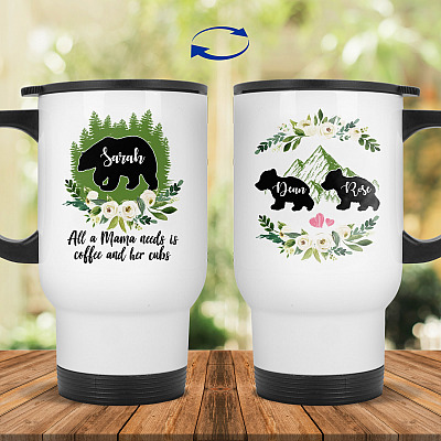 14 oz. White Travel Mug