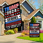52 HG UU TIEN. Trump 2024 The Sequel Flag (6) Garden & House Mockup 3