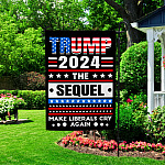 52 HG UU TIEN. Trump 2024 The Sequel Flag (6) Garden Flag Mockup 2