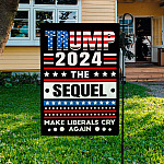 52 HG UU TIEN. Trump 2024 The Sequel Flag (6) Garden Flag Mockup 3
