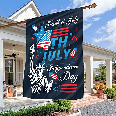 Patriotic July 4th Independence Day Outdoor Garden Flag - House Flag - Independence Day Family Outdoor Decoration