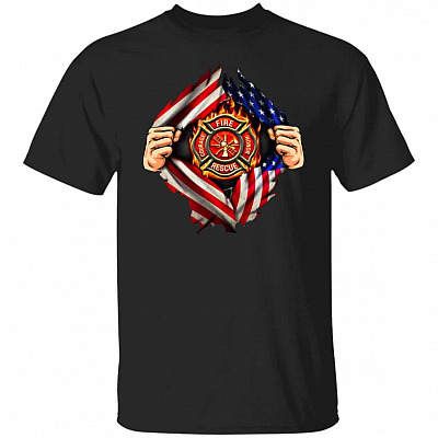 American Firefighter Profession T-Shi, Black, Unisex T-Shirt