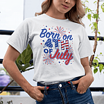 Born On 4th Of July Independence Day Birthday Gift T-Shirt - V-Neck Tee - Youth Tee