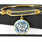 Jesus Christ I Can Do All Things Through Christ Who Strengthens Me Phil 4 13 Faith Circle Necklace - Bangle
