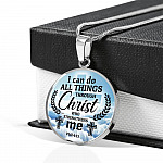 Jesus Christ I Can Do All Things Through Christ Who Strengthens Me Phil 4 13 Faith Circle Necklace - Bangle