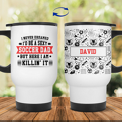 14 oz. White Travel Mug