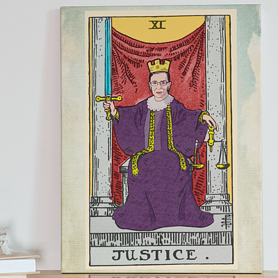 Alternative view of RBG Ruth Bader Ginsburg Justice Card Style Wrapped Framed Canvas Prints - Unframed Poster - Home Decor Wall Art