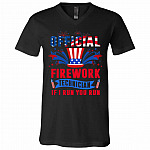 firework, Black, V-Neck T-Shirt