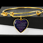 To My Daughter In Law You're Also My Daughter In Heart Heart Pendant Necklace-Bangle