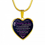 To My Daughter In Law You're Also My Daughter In Heart Heart Pendant Necklace-Bangle