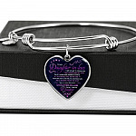 To My Daughter In Law You're Also My Daughter In Heart Heart Pendant Necklace-Bangle