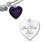 To My Daughter In Law You're Also My Daughter In Heart Heart Pendant Necklace-Bangle