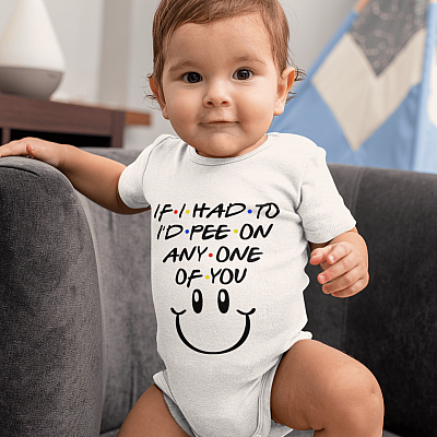 Alternative view of If I Had to Pee I'd Pee on Any One of You Baby Onesie - Baby Infant Bodysuit