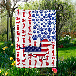 11VT. Dachshund 4th Of July Flag Garden Flag Mockup 5