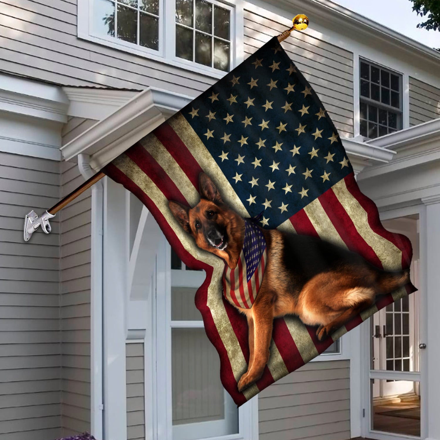 1VT. German Sherpherd AF Flag House Flag Mockup 6