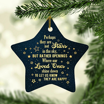 Perhaps They Are Not Really Stars In The Sky Decorative Christmas Ornament - Holiday Flat Star Ornament