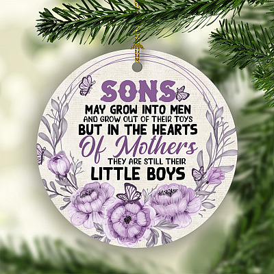 Sons May Grow Into Men and Grow out Of Their Toys Decorative Christmas Ornament-Holiday Flat Circle Ornament