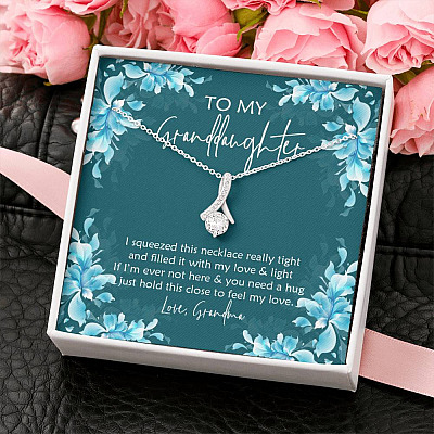 To My Granddaughter I Squeezed This Necklace Really Tight and Filled It with Love Alluring Pendant Necklace