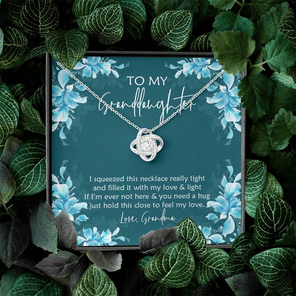 To My Granddaughter I Squeezed This Necklace Really Tight and Filled It with Love Love Knot Pendant Necklace To My Granddaughter I Squeezed This Necklace Really Tight and Filled It with Love Love Knot Pendant Necklace