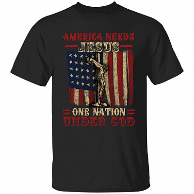 America Needs Jesus tshirt, Black, Unisex T-Shirt