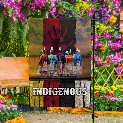 Alternative view of Missing and Murdered Indigenous Women Outdoor House Flag - Native American Home Garden Flag - MMIW Flag