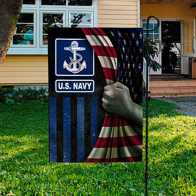 Alternative view of Us Navy Symbol Academy American Veteran Outdoor Garden Flag - House Flag - Wall Flag