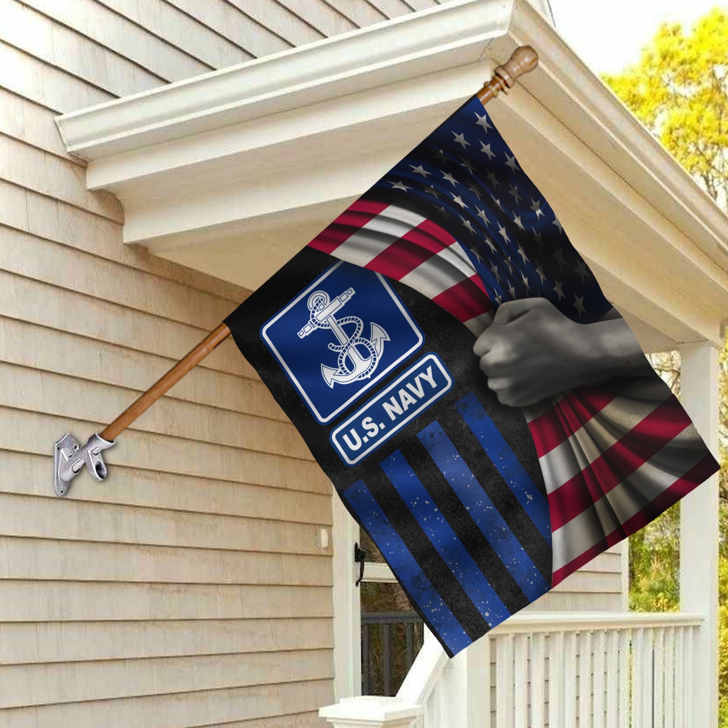 6. US Navy Flag House Flag Mockup 2