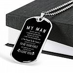 To My Man the Day I Meet You I Found My Missing Piece I Love You Dog Tag Pendant Necklace