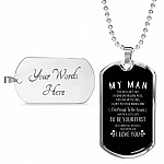 To My Man the Day I Meet You I Found My Missing Piece I Love You Dog Tag Pendant Necklace