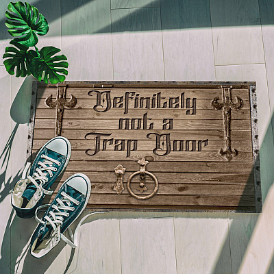Alternative view of Definitely Not A Trap Door Doormat - Outdoor Indoor Doormat