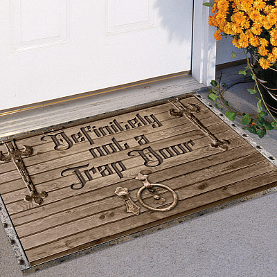 Definitely Not A Trap Door Doormat - Outdoor Indoor Doormat
