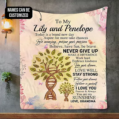 Personalized To My Granddaughter Blanket - Today Is A Brand New Day Aspire For More Blanket