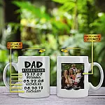 Personalized Photo Dad Established Double-Sided Ceramic Coffee Mug - Beer Stein - Water Bottle
