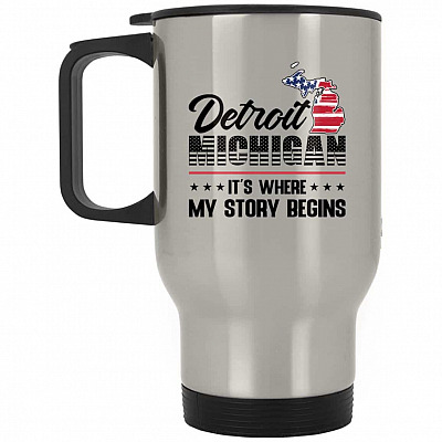 14 oz. Silver Travel Mug