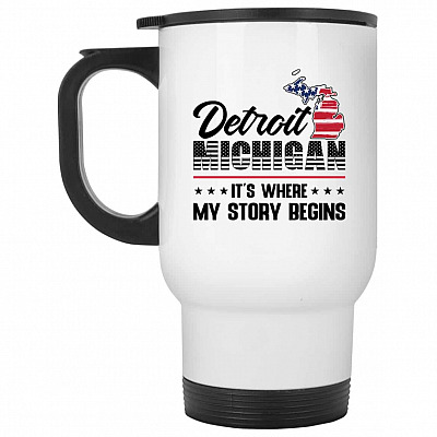 14 oz. White Travel Mug