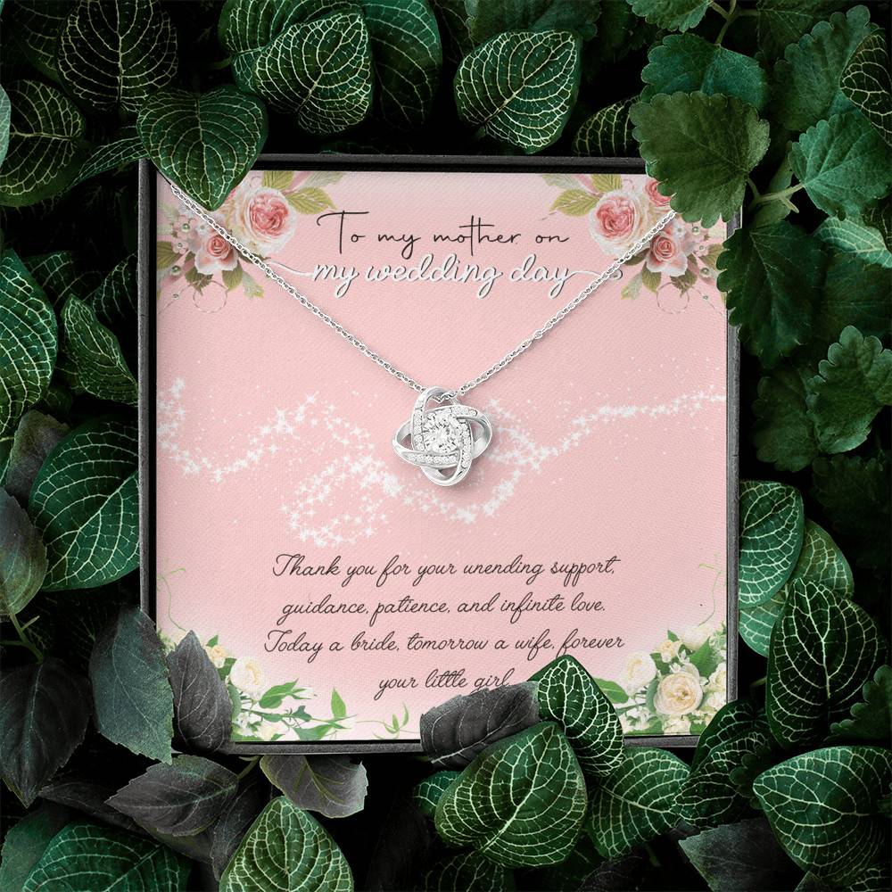 To My Mother On My Wedding Day Love Knot Necklace - Wedding Mother Of The Bride Gifts From Daughter