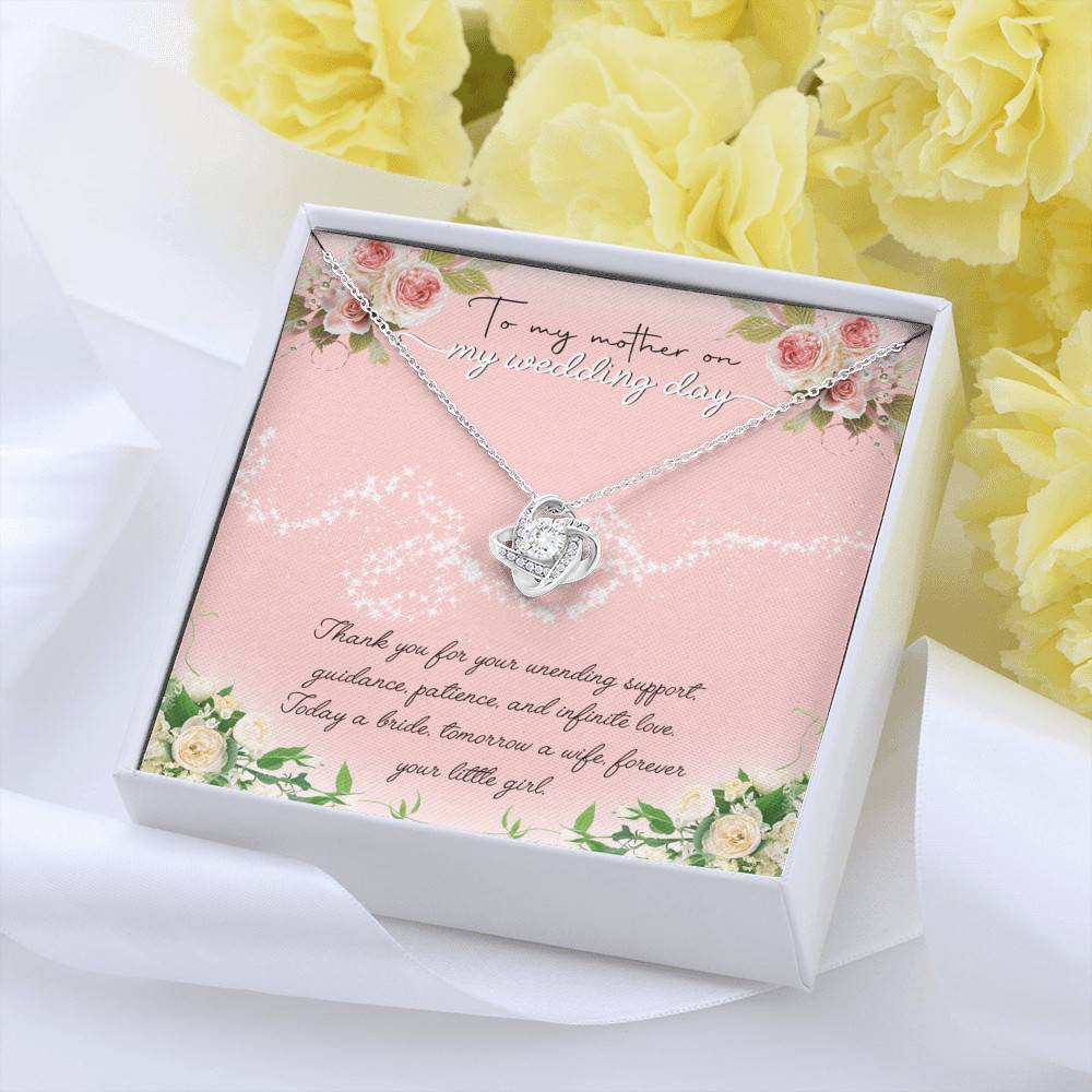 To My Mother On My Wedding Day Love Knot Necklace - Wedding Mother Of The Bride Gifts From Daughter