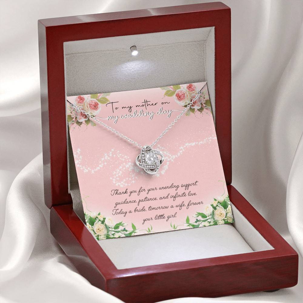 To My Mother On My Wedding Day Love Knot Necklace - Wedding Mother Of The Bride Gifts From Daughter