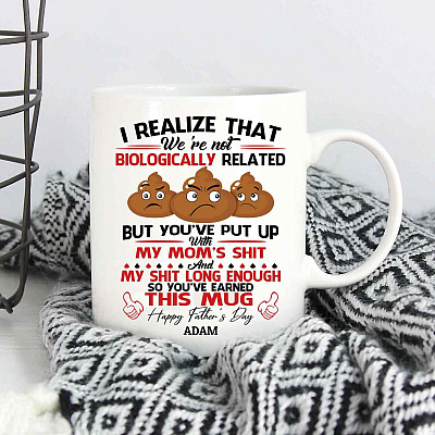 Alternative view of Personalized Photo I Realize that We're Not Biologically Related Happy Father's Day Ceramic Coffee Mug