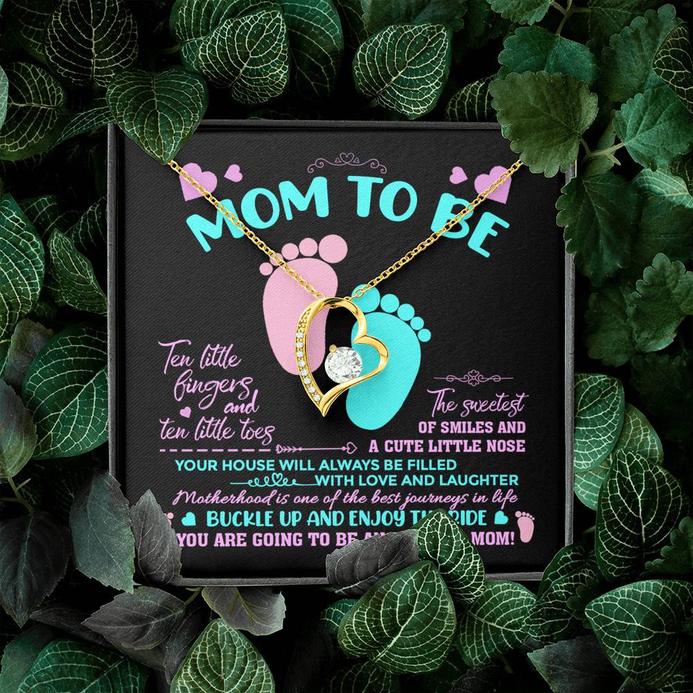Mom To Be Ten Little Fingers And Ten Little Toes New Mom Forever Love Heart Pendant Necklace