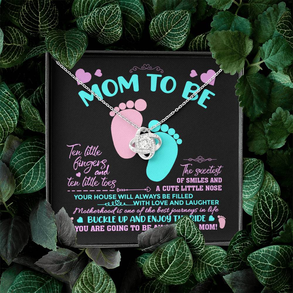 Mom To Be Ten Little Fingers And Ten Little Toes New Mom Love Knot Pendant Necklace Mom To Be Ten Little Fingers And Ten Little Toes New Mom Love Knot Pendant Necklace