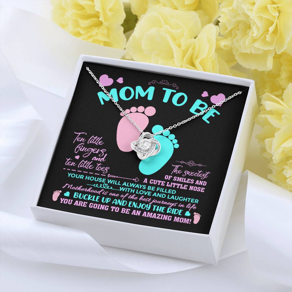 Mom To Be Ten Little Fingers And Ten Little Toes New Mom Love Knot Pendant Necklace Mom To Be Ten Little Fingers And Ten Little Toes New Mom Love Knot Pendant Necklace