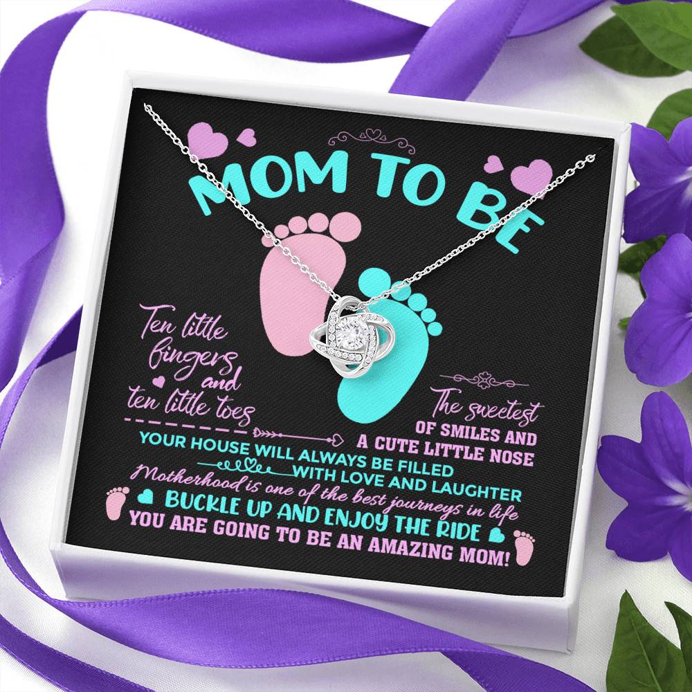 Mom To Be Ten Little Fingers And Ten Little Toes New Mom Love Knot Pendant Necklace Mom To Be Ten Little Fingers And Ten Little Toes New Mom Love Knot Pendant Necklace