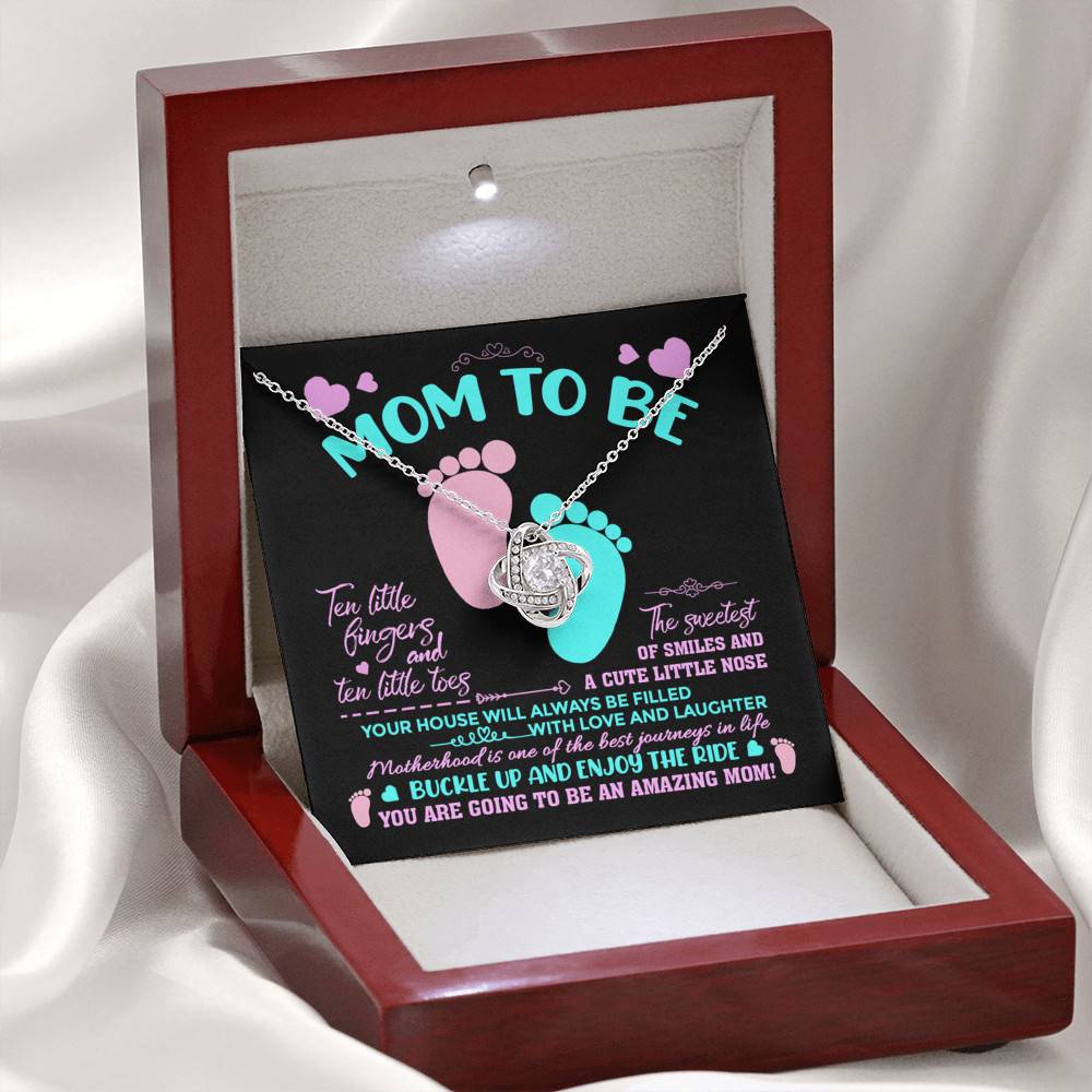 Mom To Be Ten Little Fingers And Ten Little Toes New Mom Love Knot Pendant Necklace Mom To Be Ten Little Fingers And Ten Little Toes New Mom Love Knot Pendant Necklace