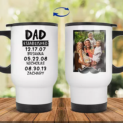 14 oz. White Travel Mug