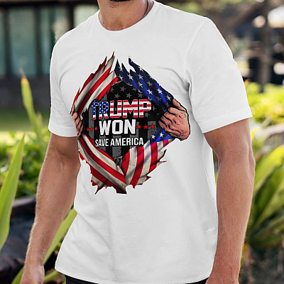 Alternative view of Trump Won T-Shirt - Save America Pro Trump Shirt - Trump 2024 Shirt