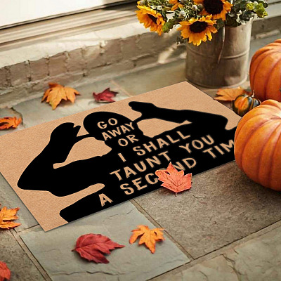 Alternative view of Go Away or I Shall Taunt You Second Time - Funny Welcome Rug Indoor Outdoor Decorative Doormat